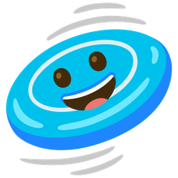 Flying disc and Grinning face