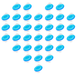 flying disc and heart suit