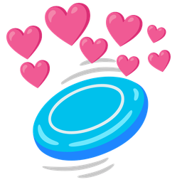 flying disc and heart with arrow