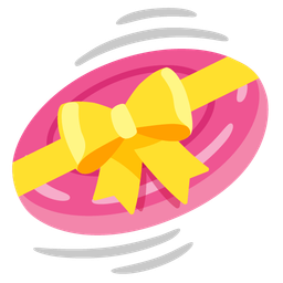 flying disc and heart with ribbon