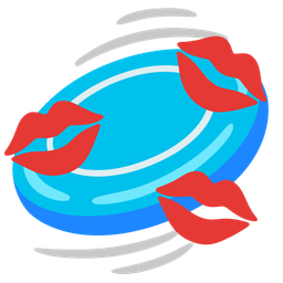 flying disc and kiss mark