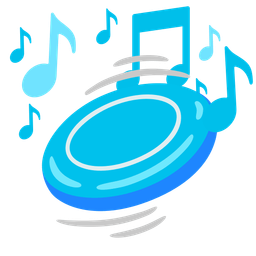 flying disc and musical notes