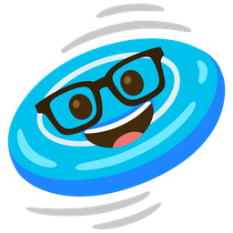 flying disc and nerd face