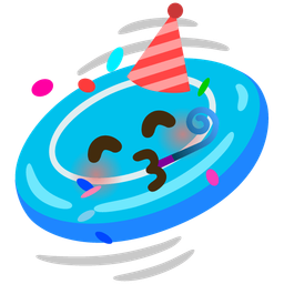 flying disc and partying face