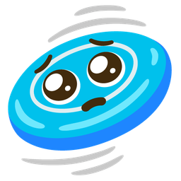 flying disc and pleading face