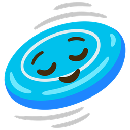 Flying disc and Relieved face