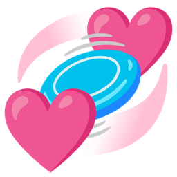 flying disc and revolving hearts