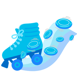 flying disc and roller skate