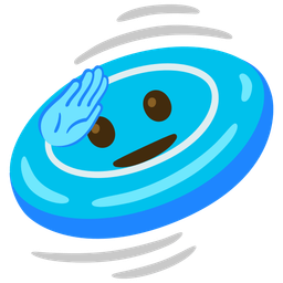 flying disc and saluting face