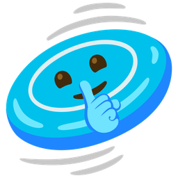 flying disc and shushing face