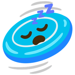 flying disc and sleeping face