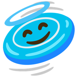 Flying disc and Smiling face with halo