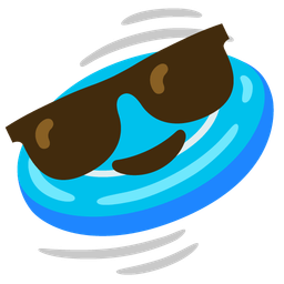 Flying disc and Smiling face with sunglasses