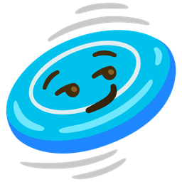 Flying disc and Smirking face