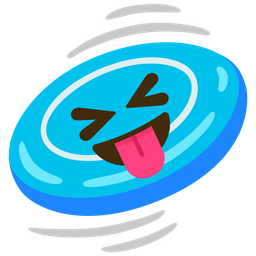 Flying disc and Squinting face with tongue