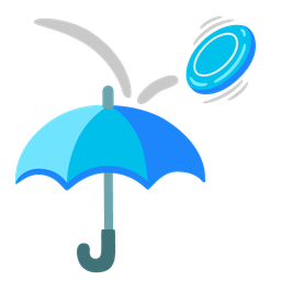 flying disc and umbrella