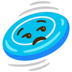 Flying disc and Unamused face