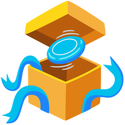 flying disc and wrapped gift