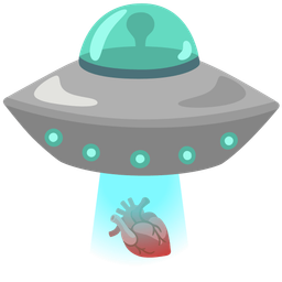 flying saucer and anatomical heart