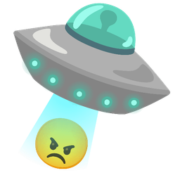 flying saucer and angry face