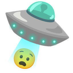 flying saucer and anguished face