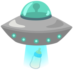 flying saucer and baby bottle