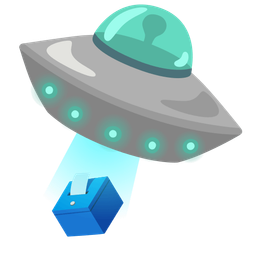 flying saucer and ballot box with ballot