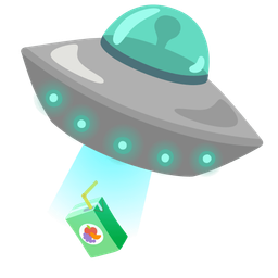 flying saucer and beverage box