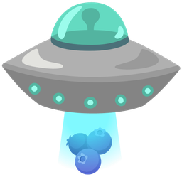 flying saucer and blueberries