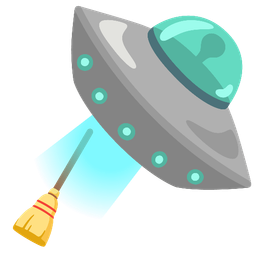 flying saucer and broom