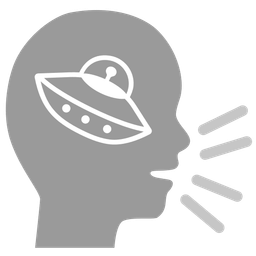 flying saucer and busts in silhouette