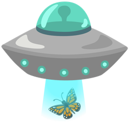 flying saucer and butterfly