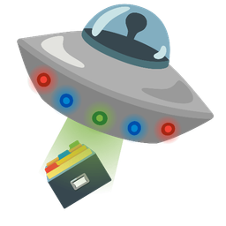 flying saucer and card file box