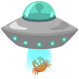 flying saucer and crab