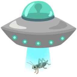 flying saucer and cricket