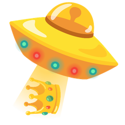 flying saucer and crown