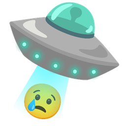 flying saucer and crying face
