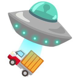 flying saucer and delivery truck