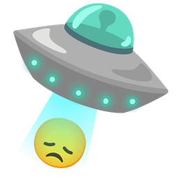 flying saucer and disappointed face