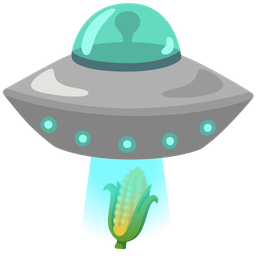 flying saucer and ear of corn