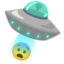 flying saucer and fearful face