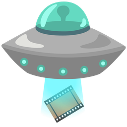 flying saucer and film frames