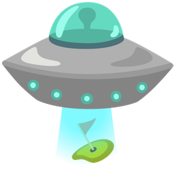 flying saucer and flag in hole