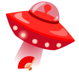 flying saucer and folding hand fan