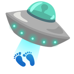 flying saucer and footprints