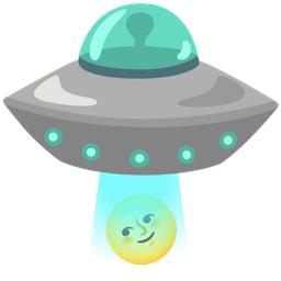 flying saucer and full moon face