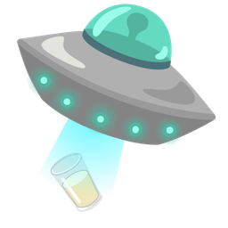 flying saucer and glass of milk