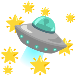flying saucer and glowing star