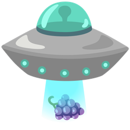 flying saucer and grapes