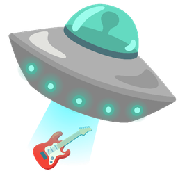 flying saucer and guitar